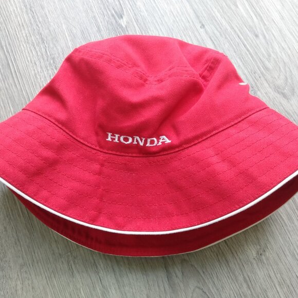 Vintage Blue Jays Bucket Hat Baseball Honda Spellout Red Cap Summer Beach - Picture 3 of 6